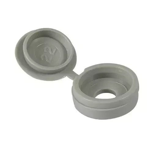 FORGEFIX SCREW HINGED COVER CAPS GREY 6G-8G - 100 PACK