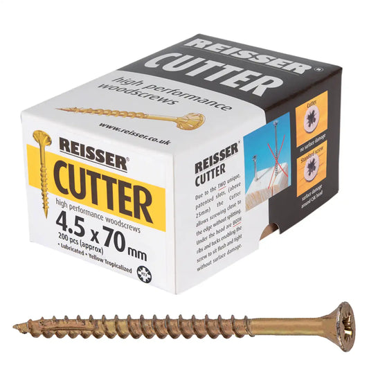 REISSER R2 CUTTER WOODSCREWS 4.5MM X 70MM - 200 PACK