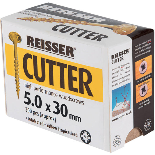 REISSER R2 CUTTER WOODSCREWS 5MM X 30MM - 200 PACK