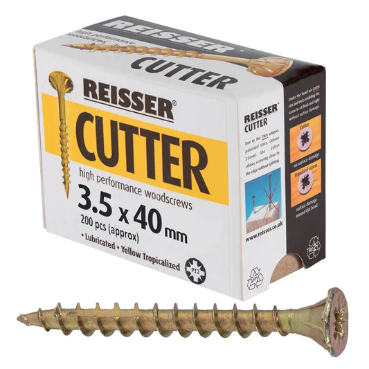 REISSER R2 CUTTER WOODSCREWS 3.5MM X 40MM - 200 PACK