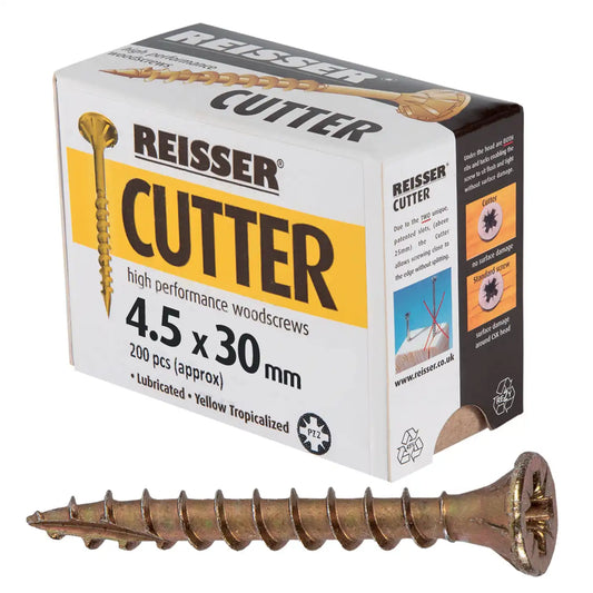 REISSER R2 CUTTER WOODSCREWS 4.5MM X 30MM - 200 PACK