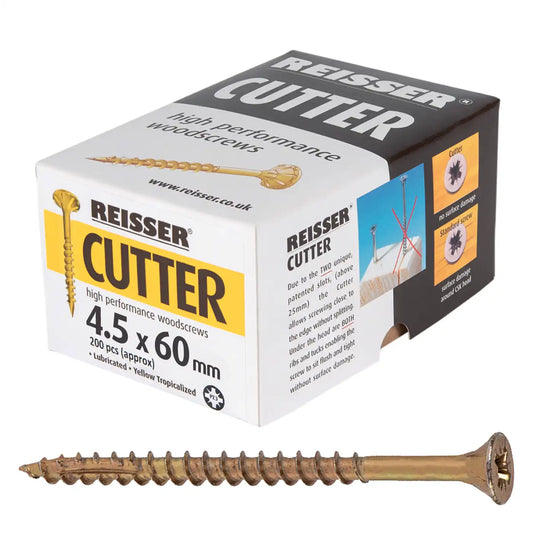 REISSER R2 CUTTER WOODSCREWS 4.5MM X 60MM - 200 PACK