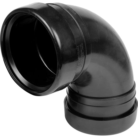 SOIL PIPE DOUBLE SOCKET BEND BLACK - 92.5 DEGREE