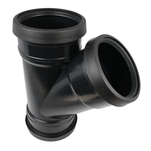 SOIL PIPE TRIPLE SOCKET BRANCH BLACK - 135 DEGREE