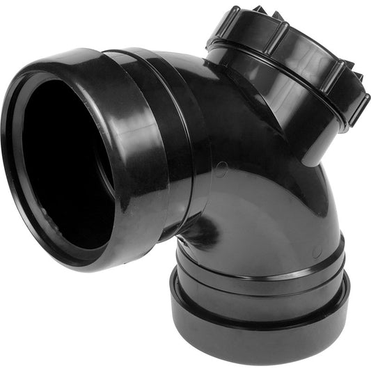 SOIL PIPE ACCESS BEND DOUBLE BLACK 92.5 DEGREE - 110MM