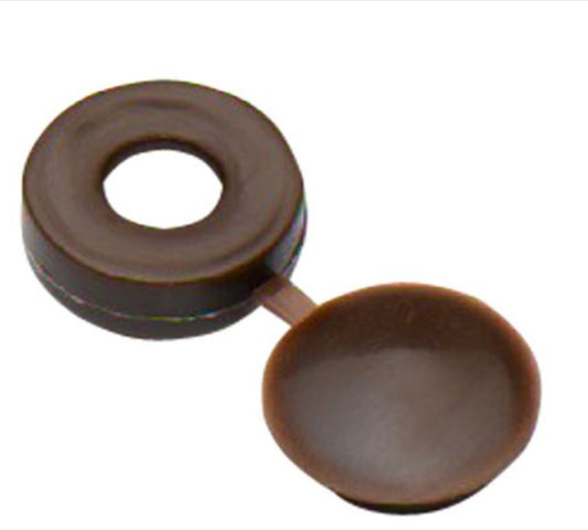 FORGEFIX SCREW HINGED COVER CAPS BROWN 6G-8G - 100 PACK