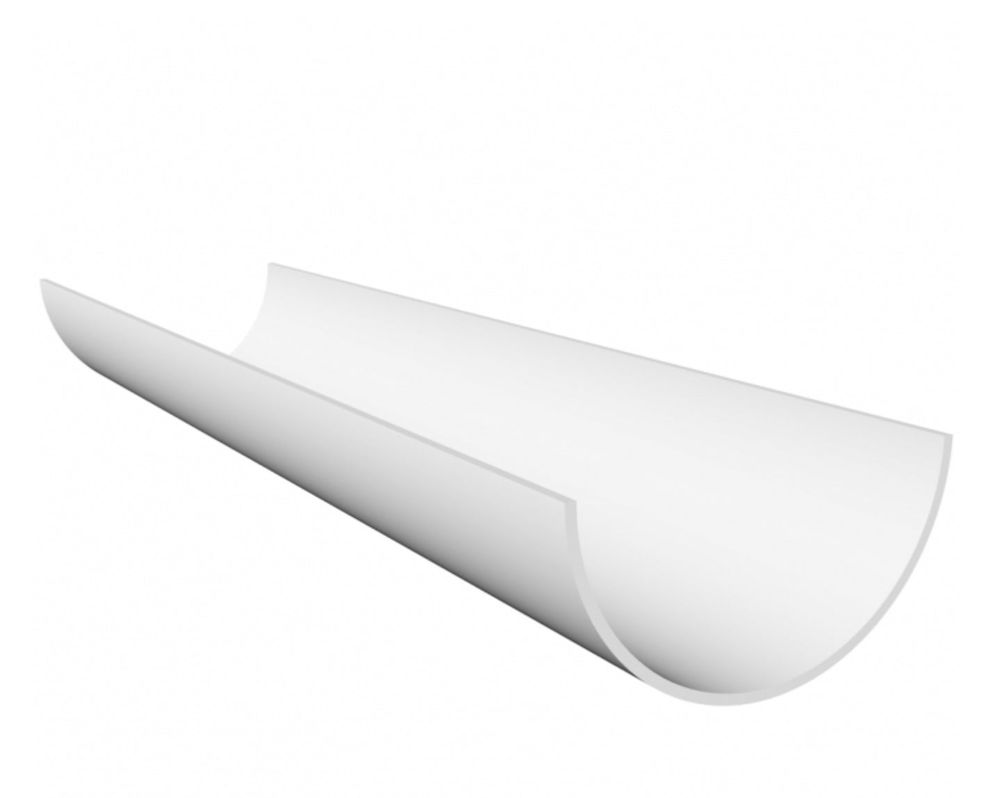 WHITE ROUND GUTTER - 4 METRE