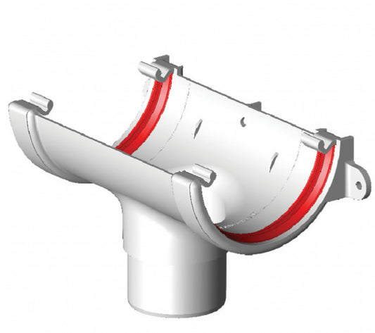 WHITE ROUND GUTTER RUNNING OUTLET