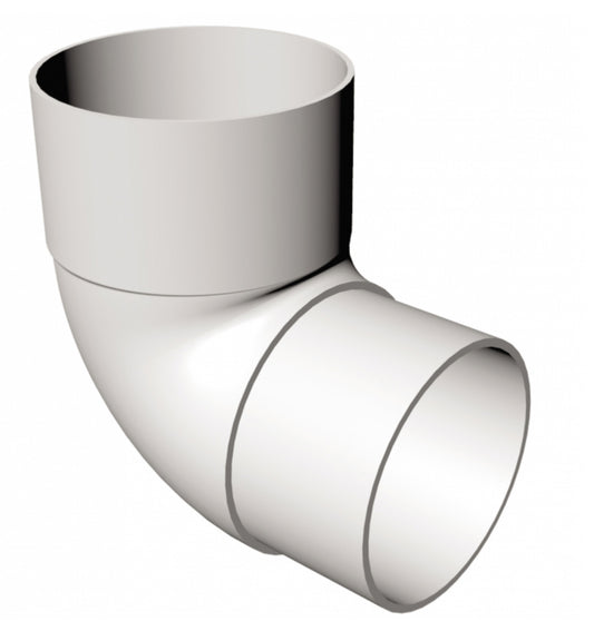 WHITE ROUND DOWNPIPE OFFSET BEND - 92.5 DEGREE