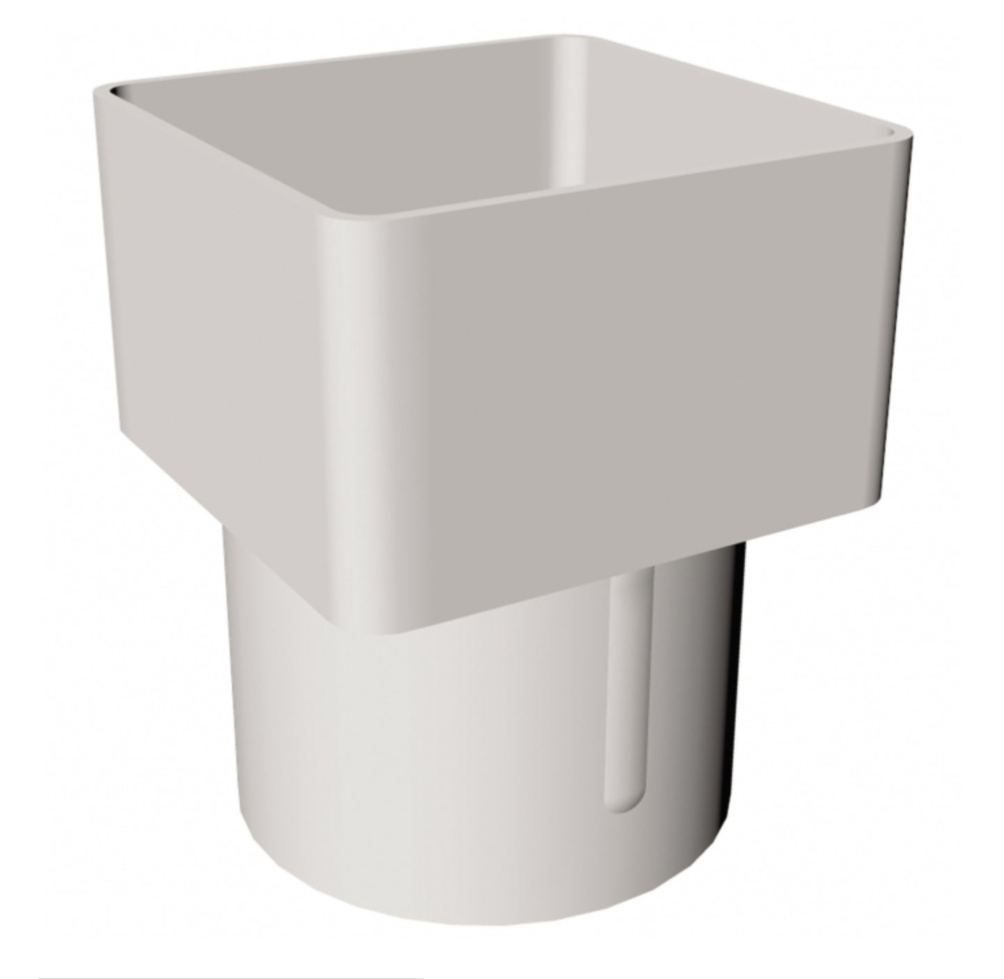 WHITE SQUARE TO ROUND DOWNPIPE ADAPTOR