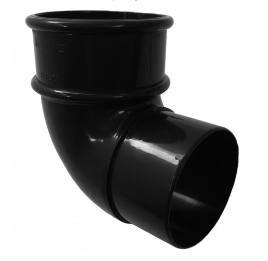 BLACK ROUND DOWNPIPE OFFSET BEND - 92.5 DEGREE