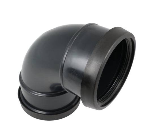 SOIL PIPE DOUBLE SOCKET BEND BLACK TIGHT 90 DEGREE - 110MM