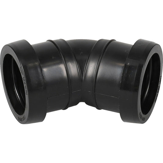 PUSH FIT WASTE PIPE BLACK OBTUSE BEND 32MM - 135 DEGREE