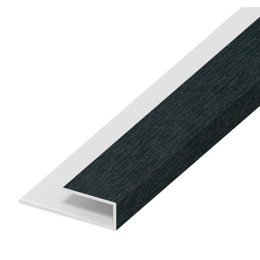 SOFFIT WOODGRAIN ANTHRACITE GREY STARTER TRIM / U CHANNEL - 5 METRE