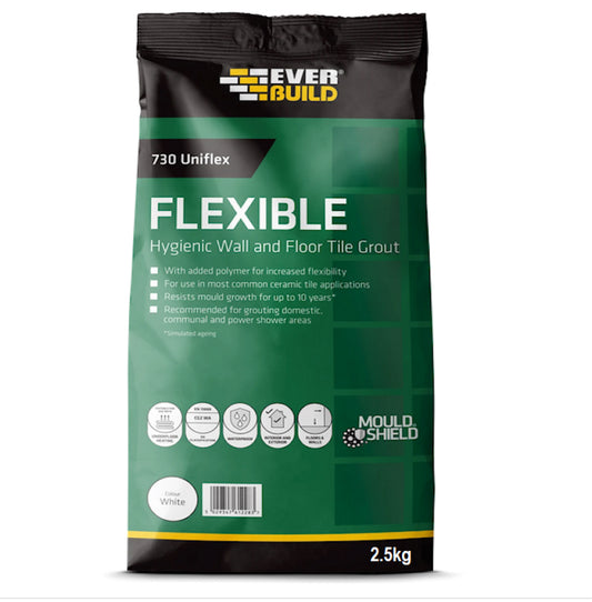 EVERBUILD 730 UNIVERSAL FLEXIBLE TILE GROUT WHITE - 1 KG