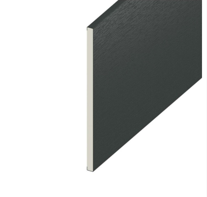 UTILITY FLATBOARD ANTHRACITE WOODGRAIN GREY 150MM - 5 METRE