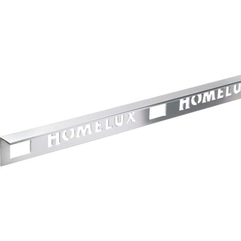 HOMELUX TILE TRIM STRAIGHT EDGE ALUMINIUM - 10MM X 2.5 METRE