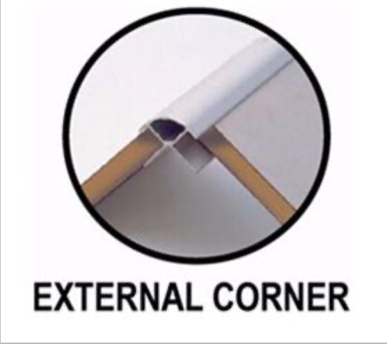 GEOPANEL 10MM ALUMINIUM WHITE EXTERNAL CORNER TRIM - 2.4 METRE