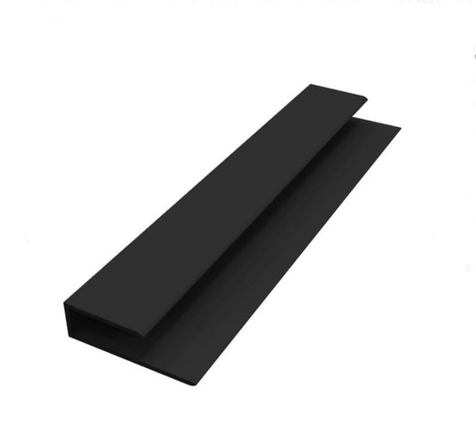 SOFFIT BLACK SMOOTH STARTER TRIM / U CHANNEL - 5 METRE