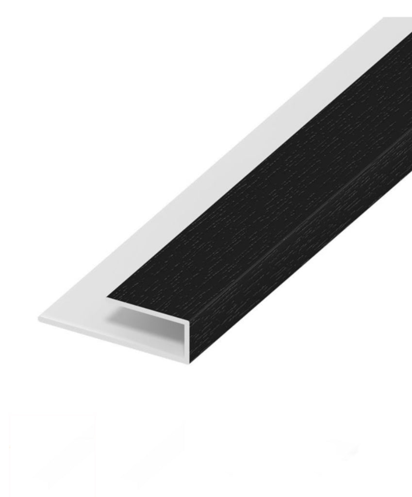 SOFFIT BLACK ASH STARTER TRIM / U CHANNEL - 5 METRE