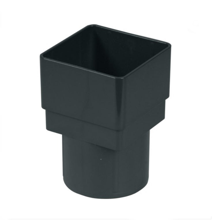 SQUARE TO ROUND PIPE ADAPTOR - ANTHRACITE