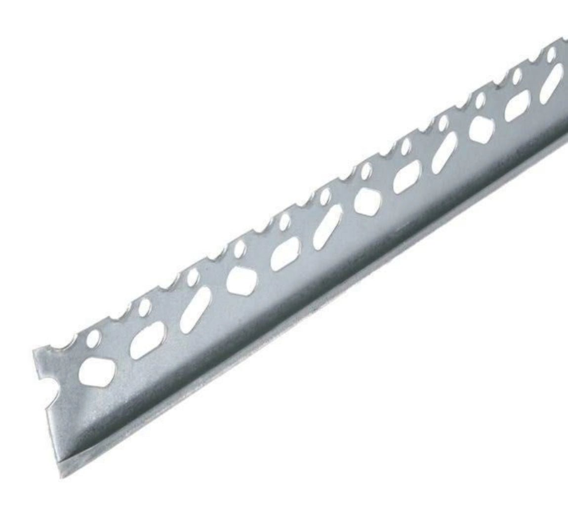 PERFORATED PLASTER STOP BEAD 3MM STEEL - 8 FOOT / 2.4 METRE