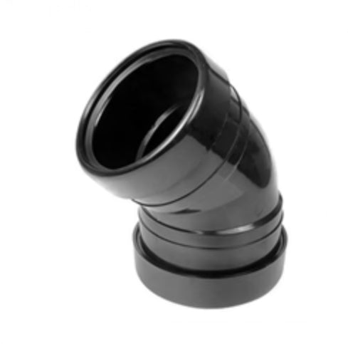 SOIL PIPE DOUBLE SOCKET BEND BLACK - 135 DEGEE